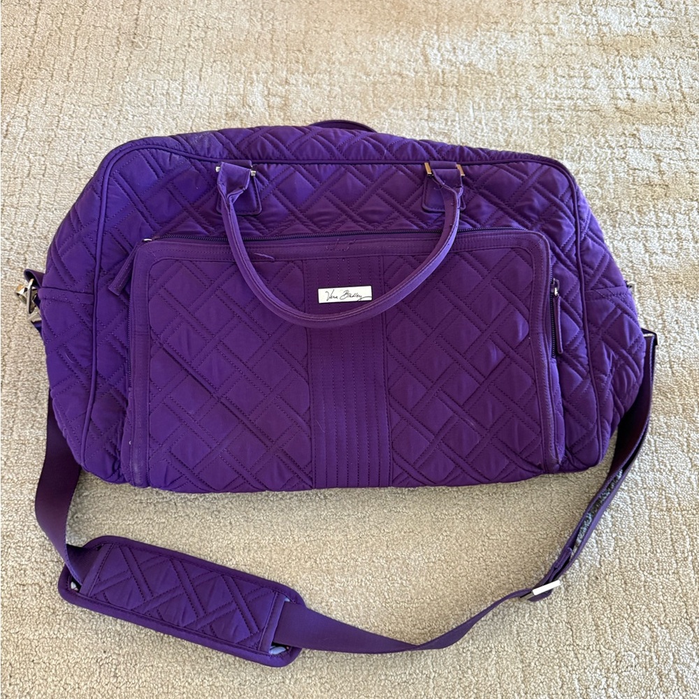 Vera Bradley Rich Purple Quilted Travel Bag